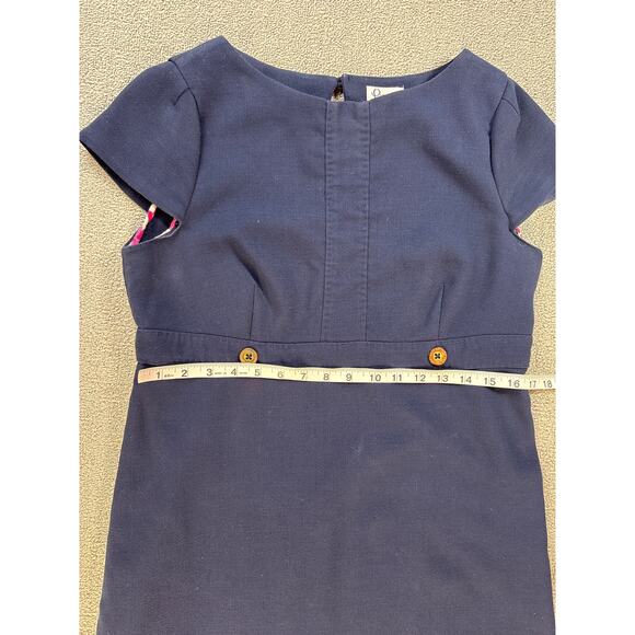 Lilly Pulitzer Dress Size 10 Navy Blue Career Knee Length Classic Nautical - Picture 6 of 7